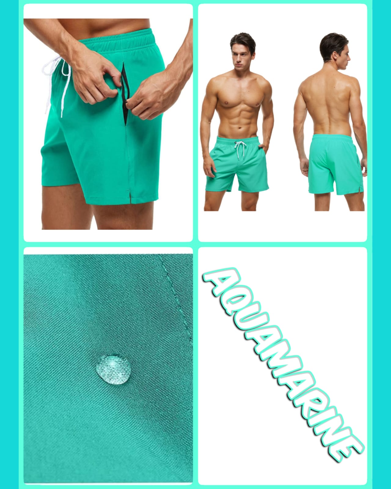 Aqua Comfort Stretch Trunks — Aqua 01