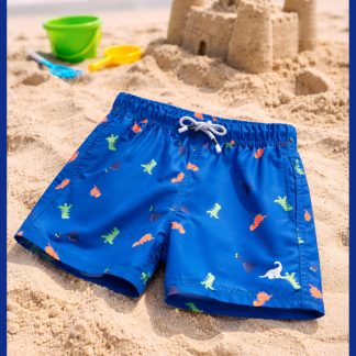 Blue Dino – Kids QuickDry Trunks — blue dino