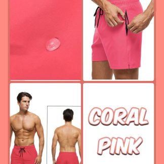 Coral Comfort Stretch Trunks — Coral 01