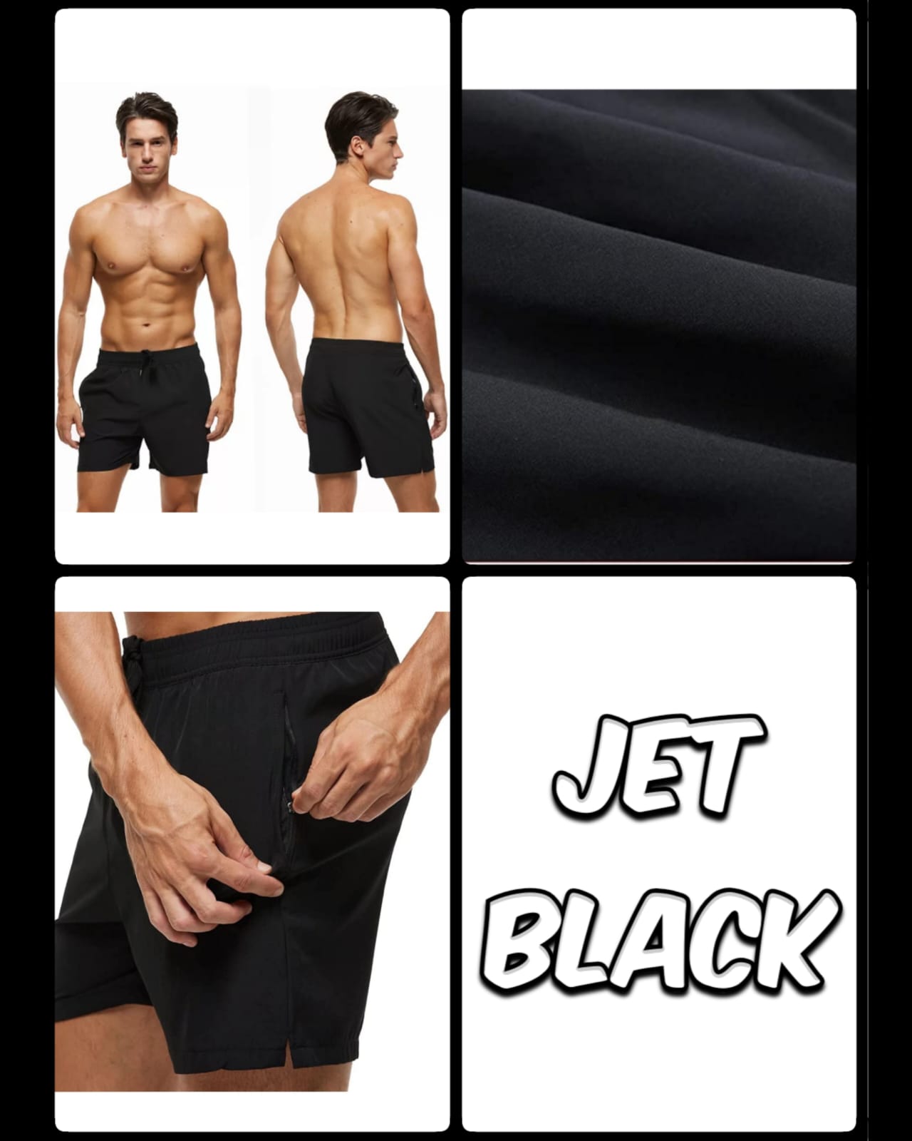 Jet Black Comfort Stretch Trunks — Jet Black 01