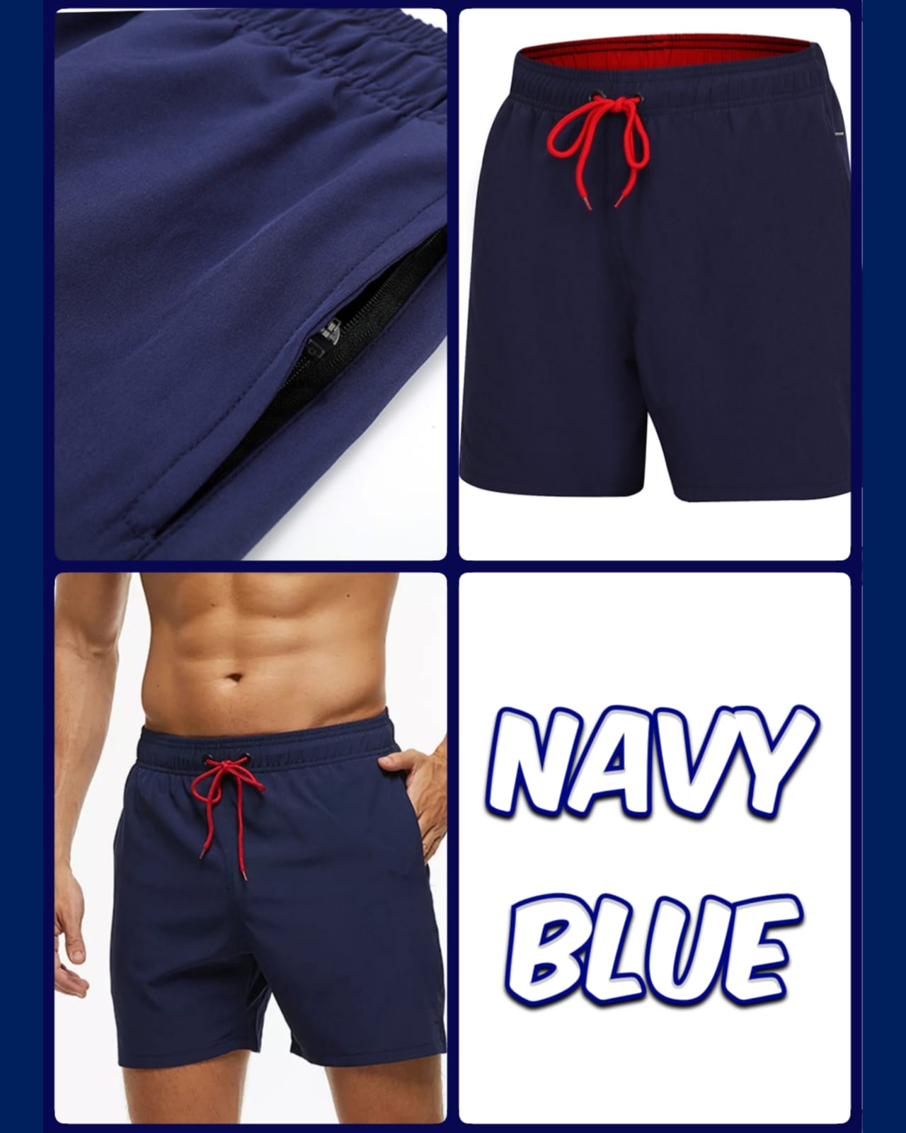 Navy Comfort Stretch Trunks — Navy 01