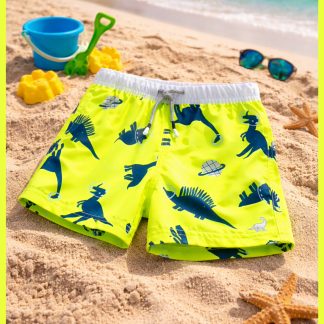 Neon Space Dino – Kids QuickDry Trunks — neon space dino