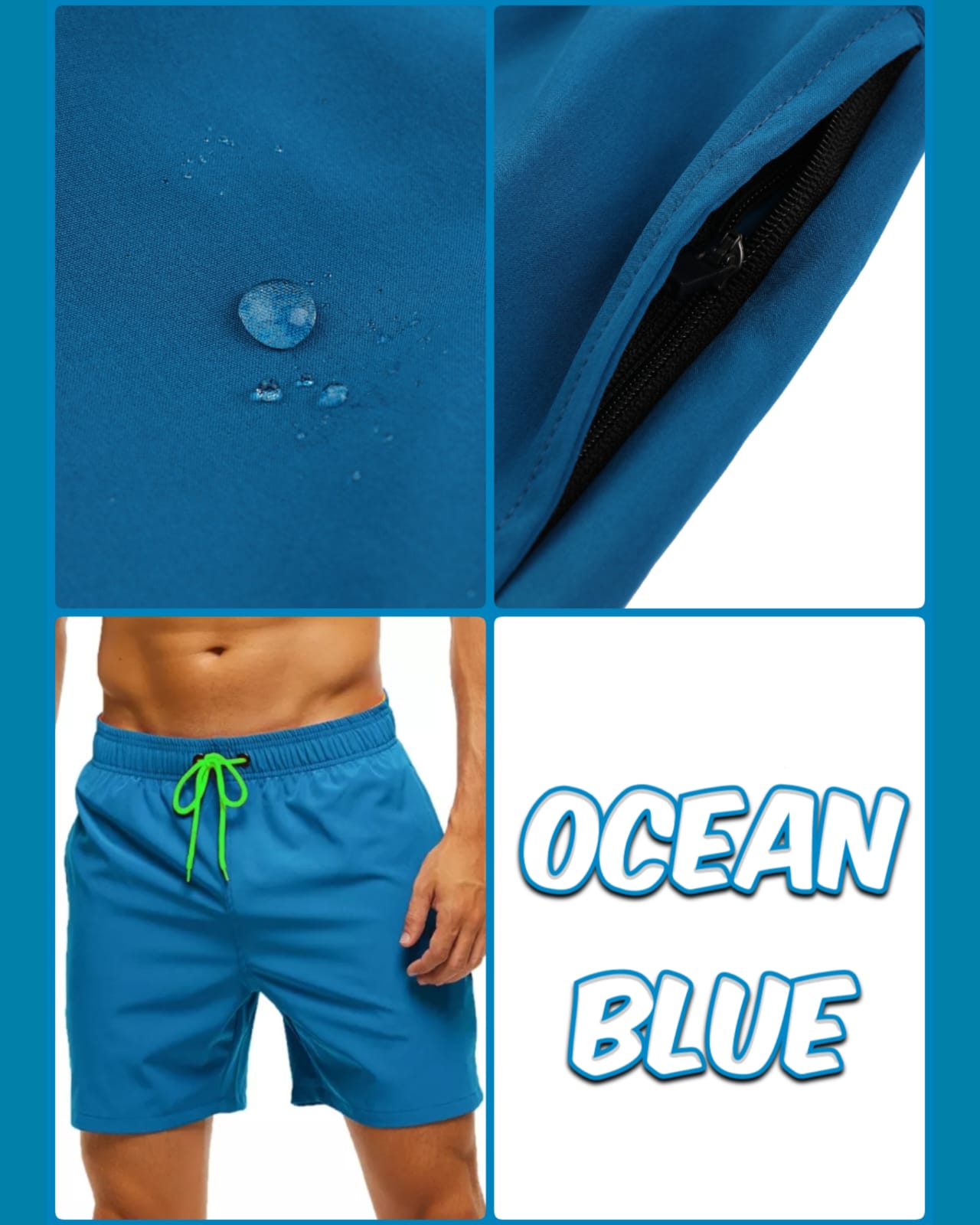 Ocean Blue Comfort Stretch Trunks — Ocean Blue 01