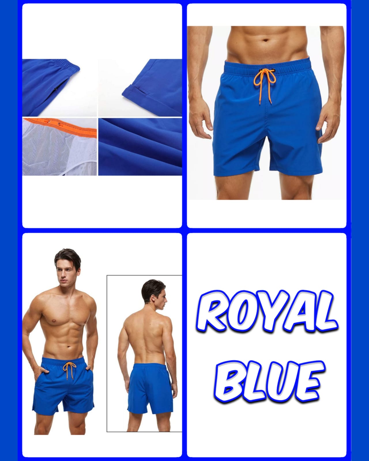 Royal Blue Comfort Stretch Trunks — Royal Blue 01