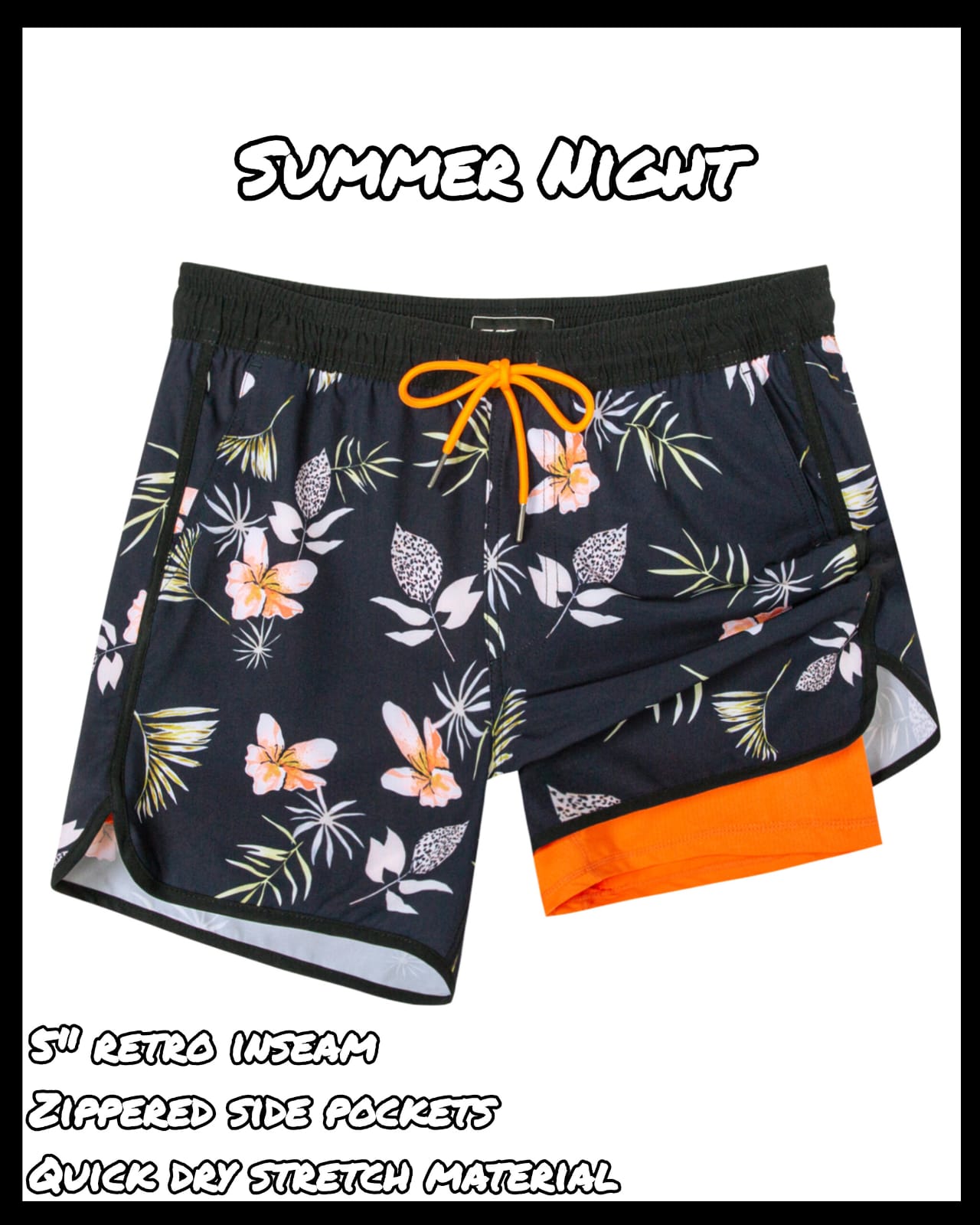 Summer Night – 5" Retro Compression Trunks — Summer Night 01