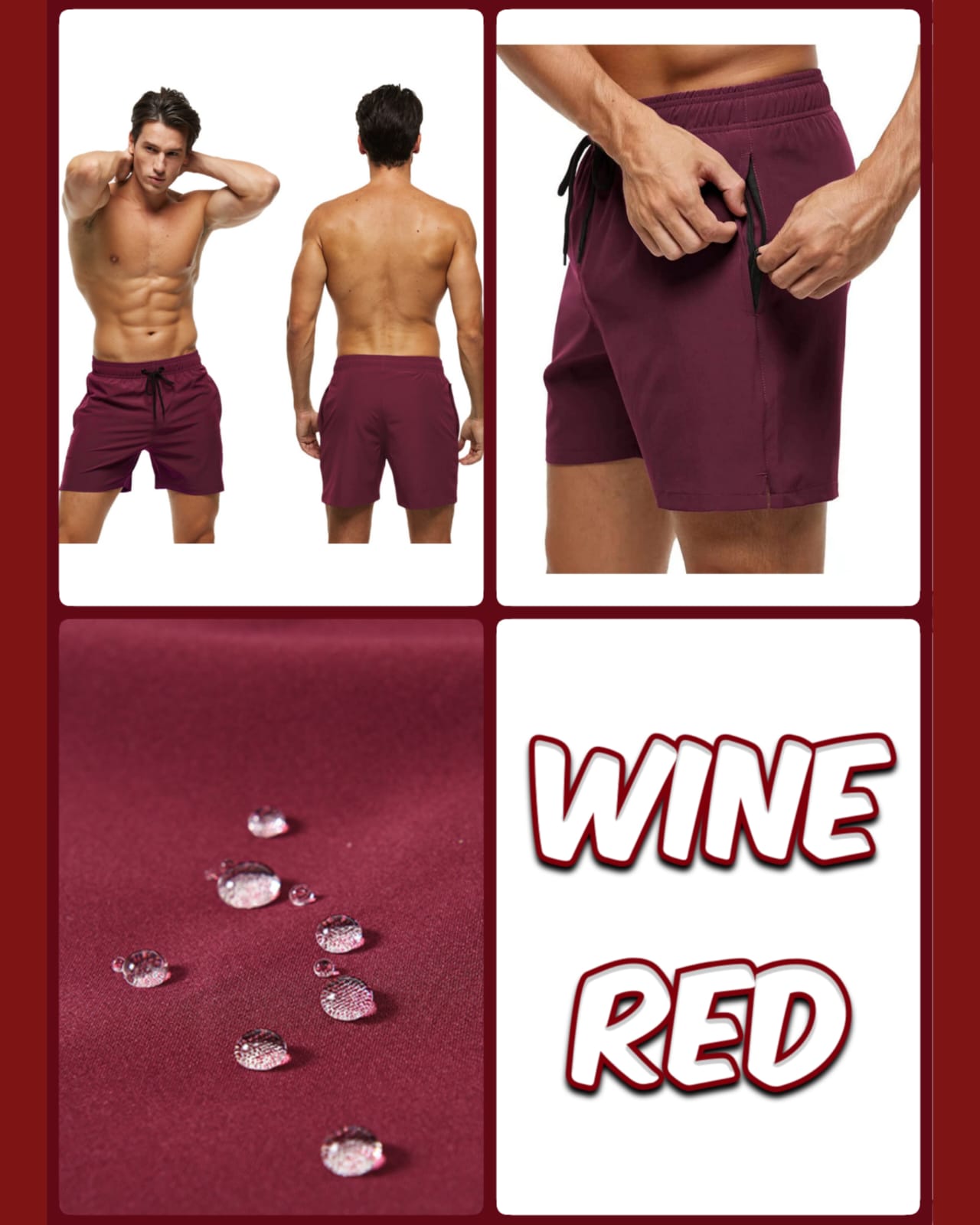 Wine Comfort Stretch Trunks — Wine 01
