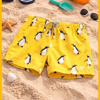 Yellow Penguin – Kids QuickDry Trunks — yellow penguin