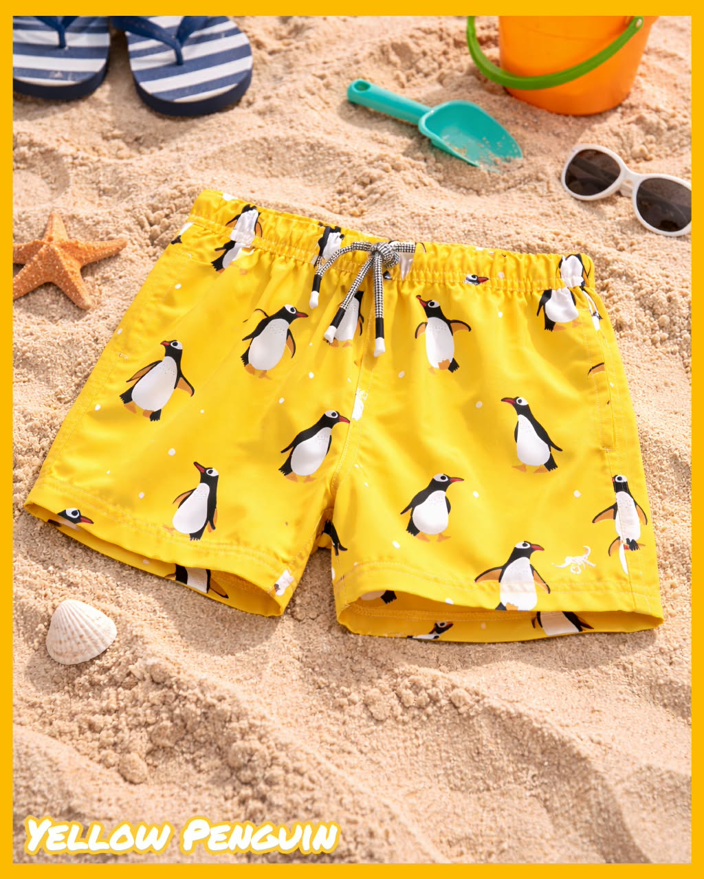 Yellow Penguin – Kids QuickDry Trunks — yellow penguin